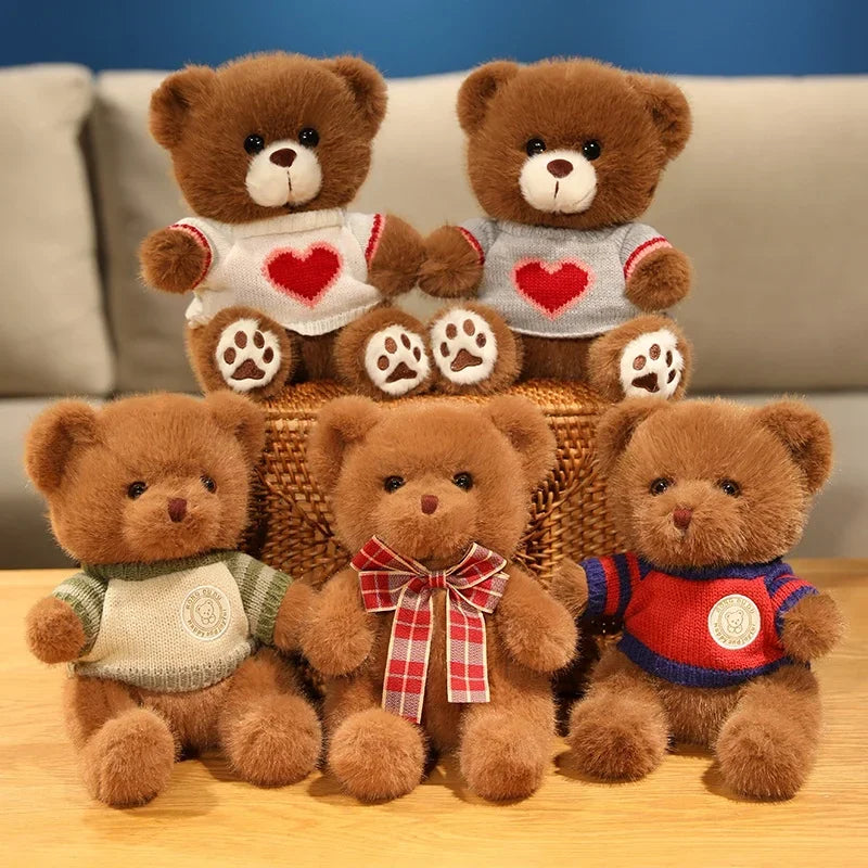 20cm Good Quality Heart Sweater Bear Plush Toys Boys Girls Lovely Cartoon Animals Stuffed Dolls  Christmas Birthday Present