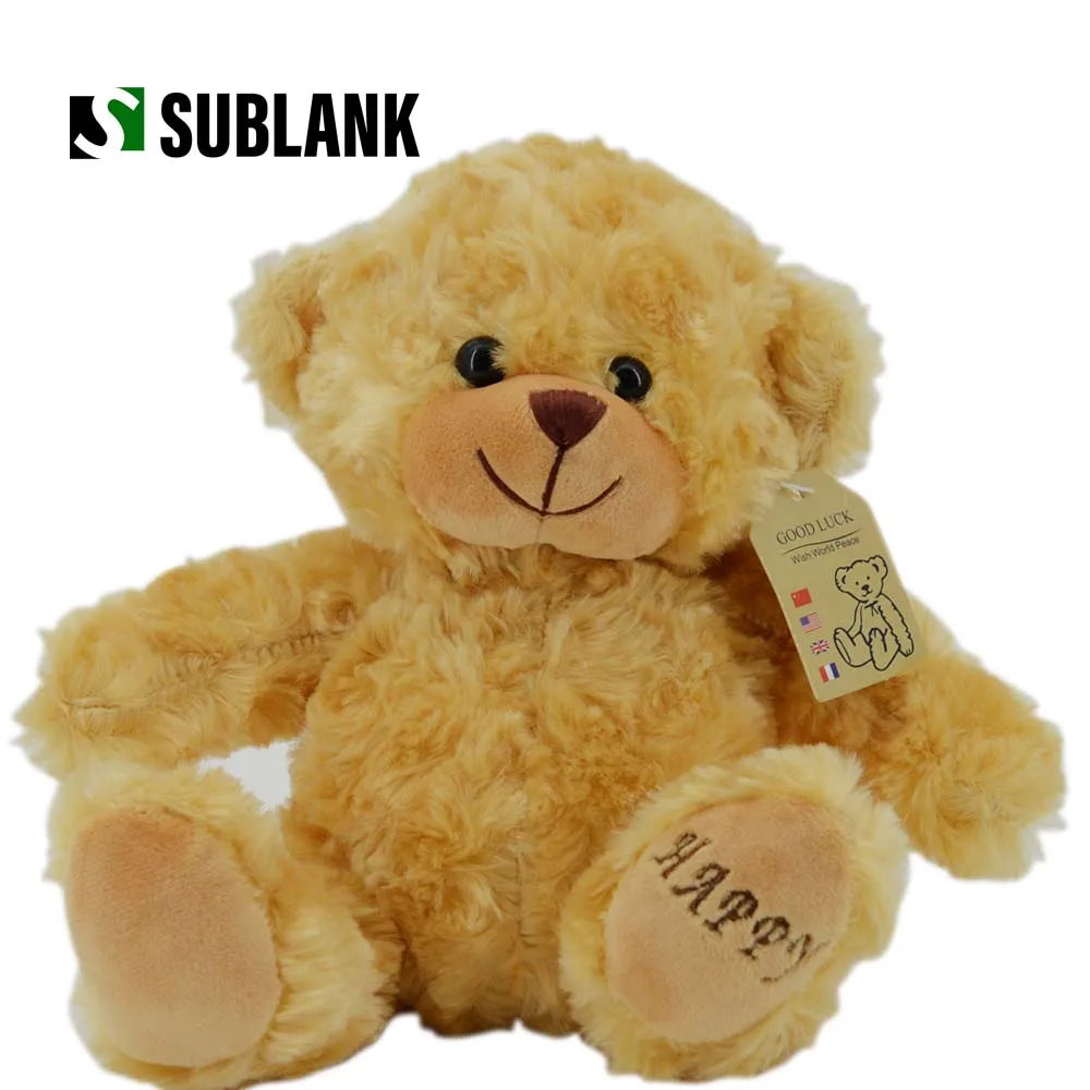 2pcs/Lot Lovely Gifts Customized Logo Animal Toys Sublimation Stuffed Teddy Bear with T-Shirt Cloth