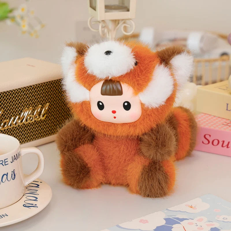 17cm Cute Creative Dinosaurs Plush Toy Little Dinosaur Raccoon Cat Rabbit Urbanvinyl Doll Animal Strawberry Cat Doll Kids Gifts