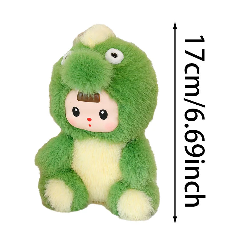 17cm Cute Creative Dinosaurs Plush Toy Little Dinosaur Raccoon Cat Rabbit Urbanvinyl Doll Animal Strawberry Cat Doll Kids Gifts