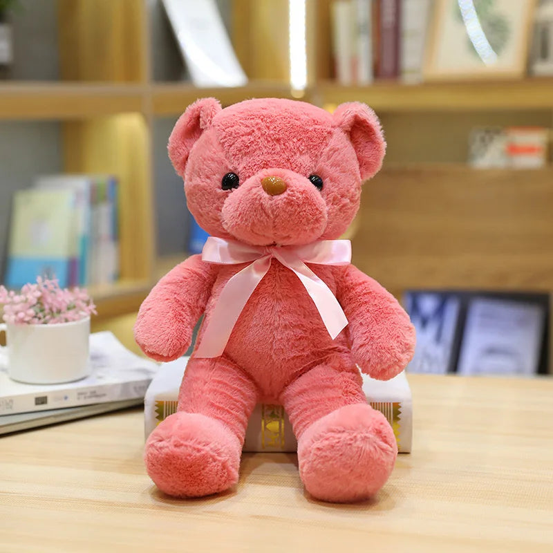 30cm Colourful Bow Bear Plush Toys Stuffed Teddy Bear Soft Colors Animals Doll Wedding Birthday Christmas Gifts Festival Deco
