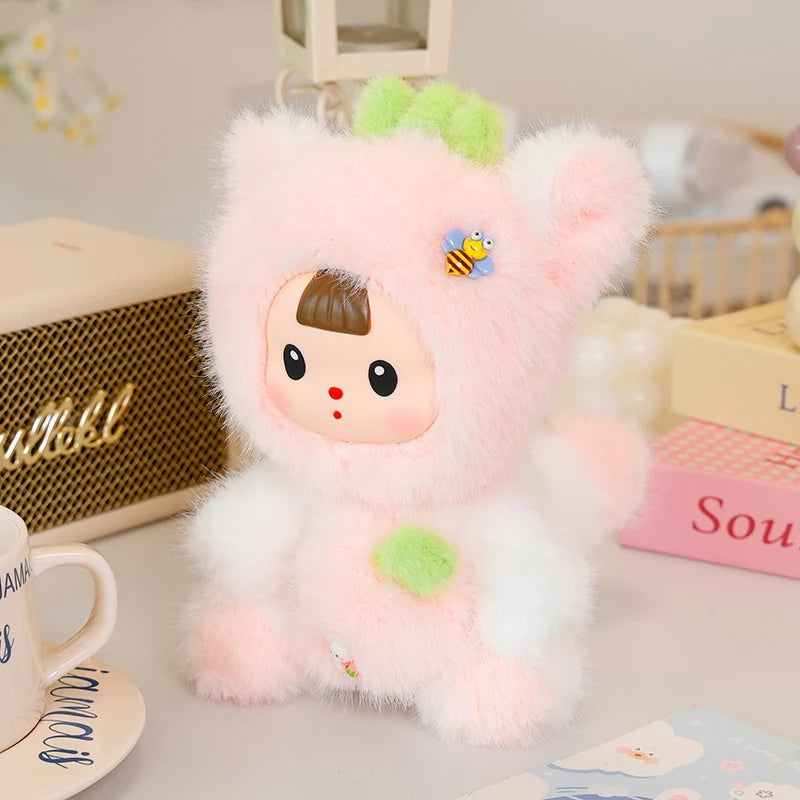 17cm Cute Creative Dinosaurs Plush Toy Little Dinosaur Raccoon Cat Rabbit Urbanvinyl Doll Animal Strawberry Cat Doll Kids Gifts