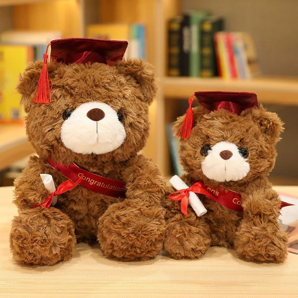 23/28cm Cute  Soft For  Pillow Graduation Gifts Teddy Bear  Toy Bachelor's Cap Bear Animal Dolls
