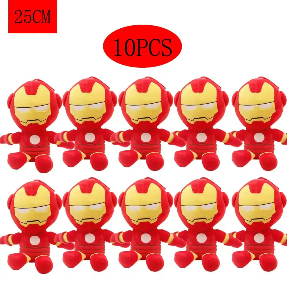 10pcs Man Spidermaned Plush Toys Movie Dolls Marvel Avengers Soft Stuffed Hero Captain America Iron Christmas Children's gifts