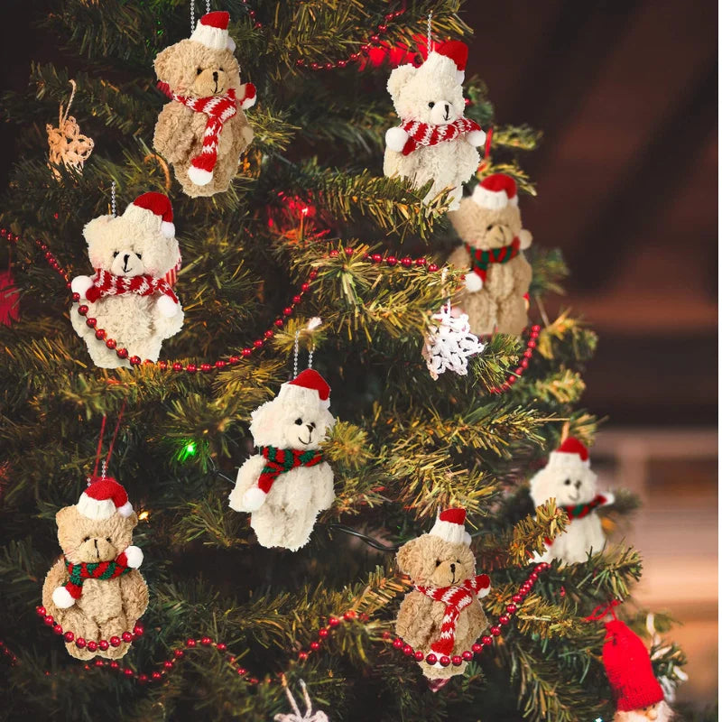 12-48Pcs Christmas Stuffed Animals Mini Teddy Bears Bulk with Organza Bags for Christmas Party