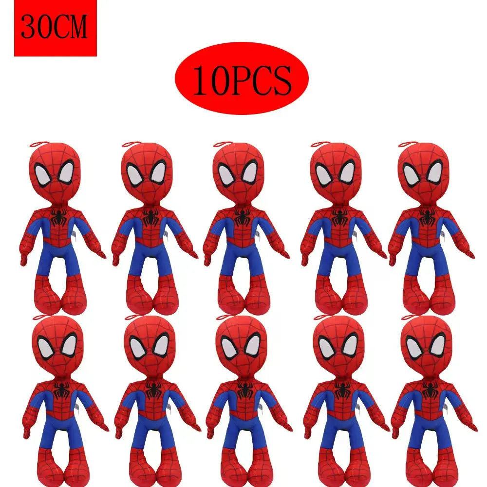 10pcs Man Spidermaned Plush Toys Movie Dolls Marvel Avengers Soft Stuffed Hero Captain America Iron Christmas Children's gifts
