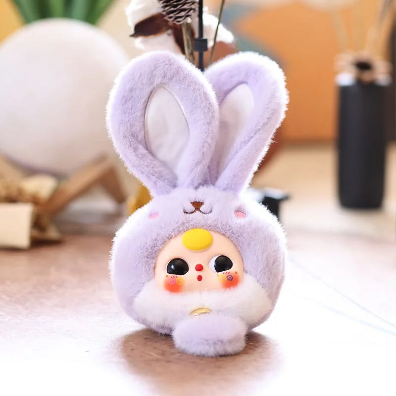 20cm Adorable Rabbit Plush Toys A Rabbit Doll with Bell Brightly Colored Vinyl Dolls Kids Toys Home Decor Girls Birthday Gifts