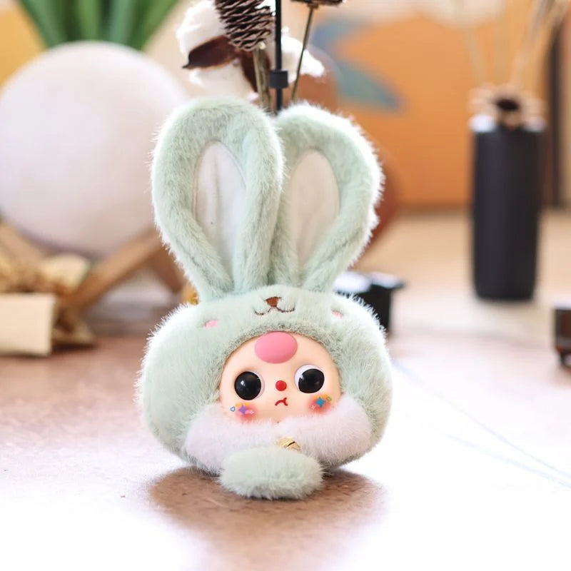 20cm Adorable Rabbit Plush Toys A Rabbit Doll with Bell Brightly Colored Vinyl Dolls Kids Toys Home Decor Girls Birthday Gifts