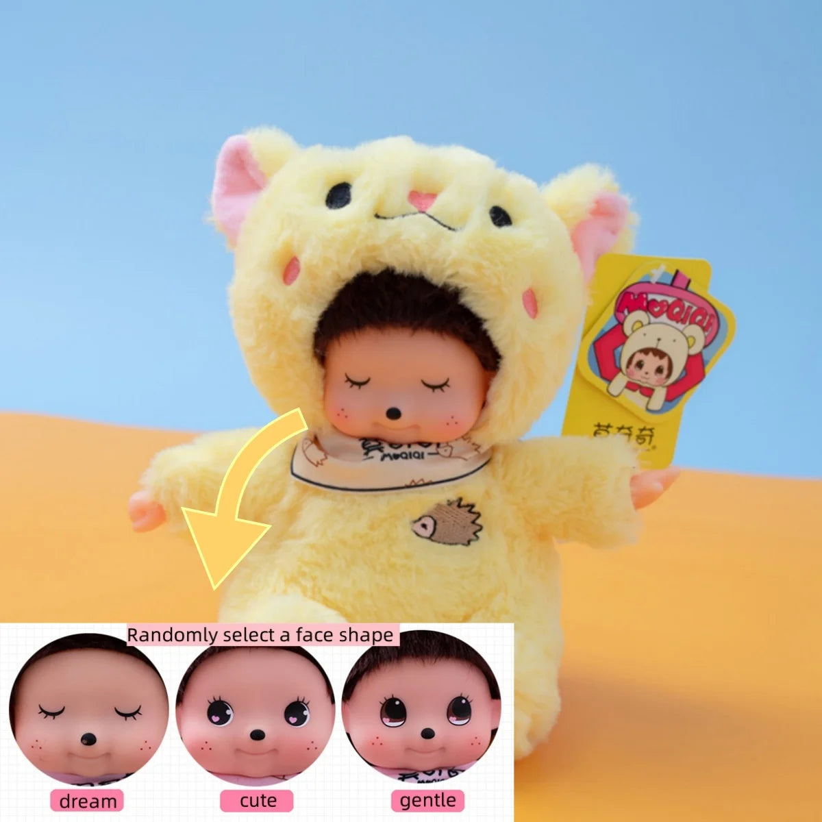 18cm Mochich Vinyl Face Plush Toys Transform into Dolphin Aries Bear Crab can Take Off Hat Cute Companion Toys for Kids or Lover