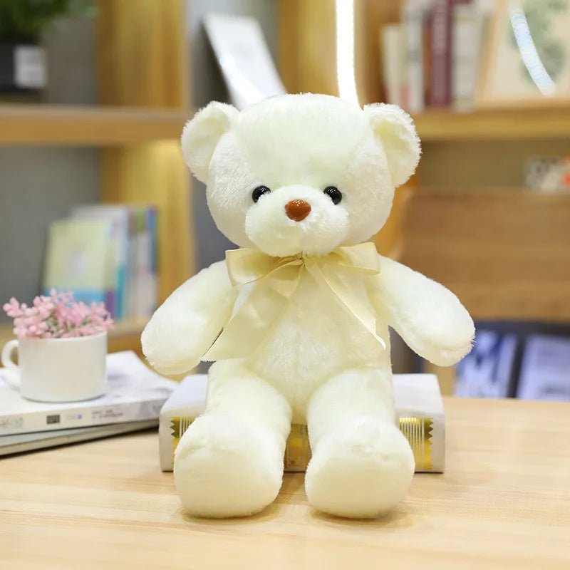 30cm Colourful Bow Bear Plush Toys Stuffed Teddy Bear Soft Colors Animals Doll Wedding Birthday Christmas Gifts Festival Deco