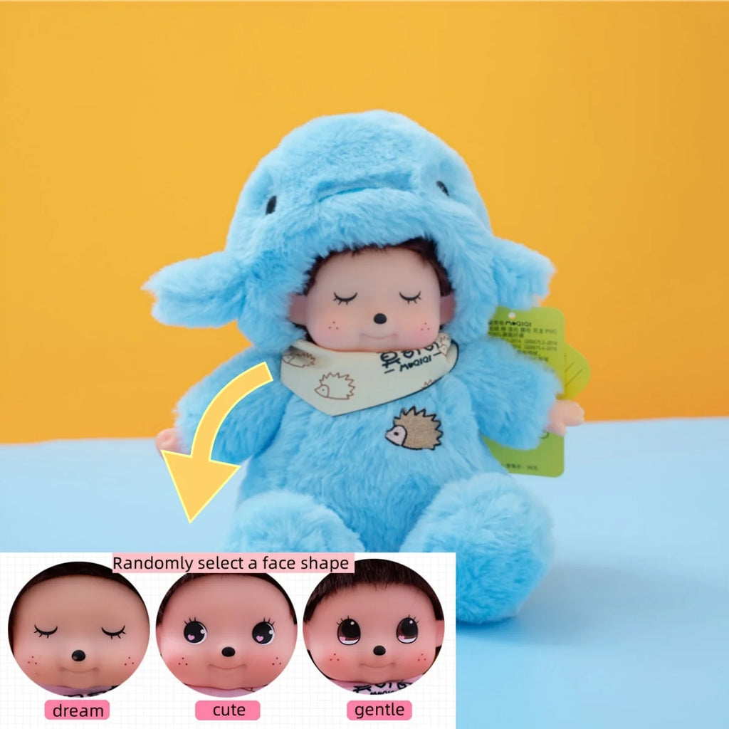 18cm Mochich Vinyl Face Plush Toys Transform into Dolphin Aries Bear Crab can Take Off Hat Cute Companion Toys for Kids or Lover
