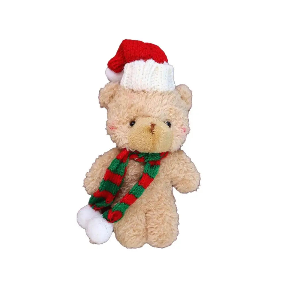 12cm Cute Blush Teddy Bear Plush Toys Cartoon Rabbit Bunny Animal Plush Stuffed Dolls Keychain Pendant Mini Christmas Bear Doll