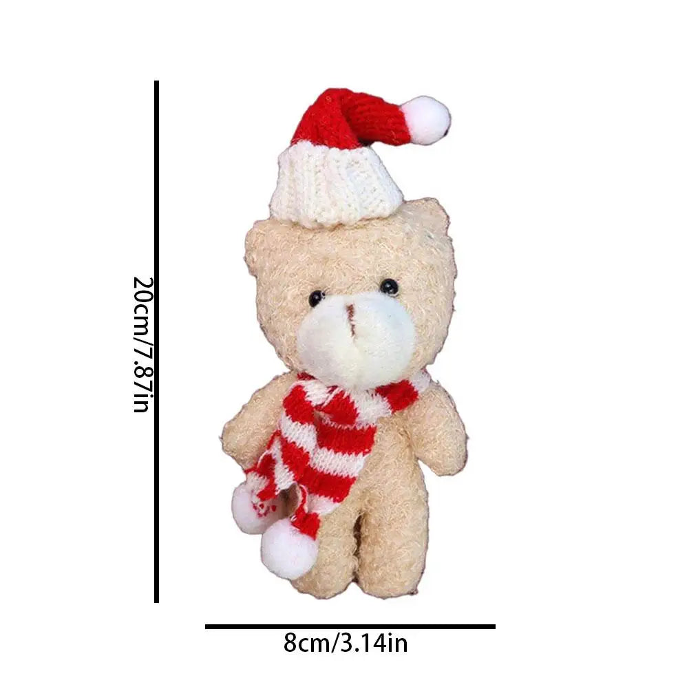 12cm Cute Blush Teddy Bear Plush Toys Cartoon Rabbit Bunny Animal Plush Stuffed Dolls Keychain Pendant Mini Christmas Bear Doll