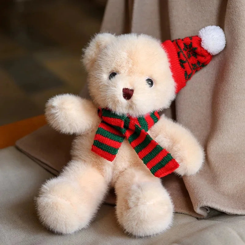 30cm New Christmas Bear Lovely Teddy Bear Shaped Pet Plush Toys Bear Animal Stuffed Pet Toy