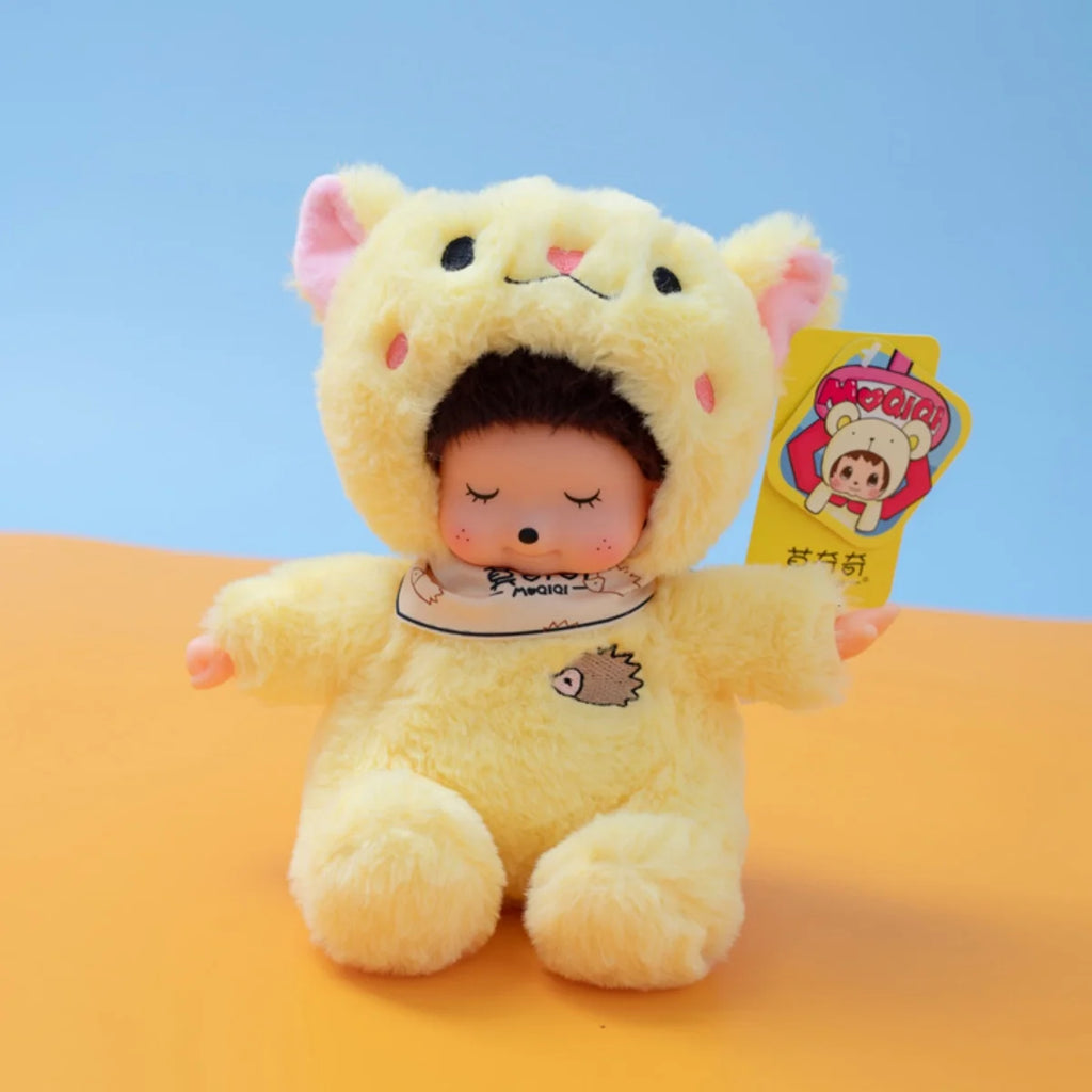 18cm Mochich Vinyl Face Plush Toys Transform into Dolphin Aries Bear Crab can Take Off Hat Cute Companion Toys for Kids or Lover