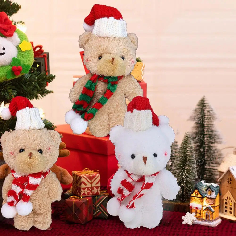 12cm Cute Blush Teddy Bear Plush Toys Cartoon Rabbit Bunny Animal Plush Stuffed Dolls Keychain Pendant Mini Christmas Bear Doll