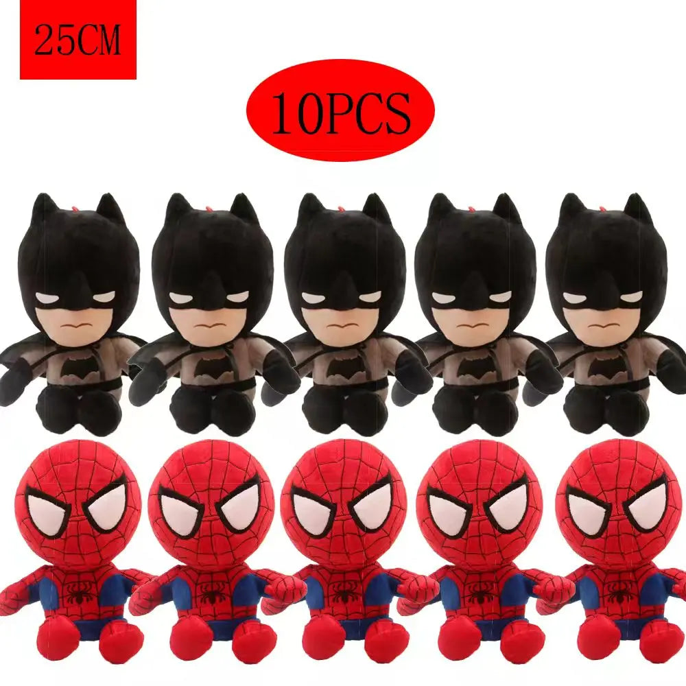 10pcs Man Spidermaned Plush Toys Movie Dolls Marvel Avengers Soft Stuffed Hero Captain America Iron Christmas Children's gifts