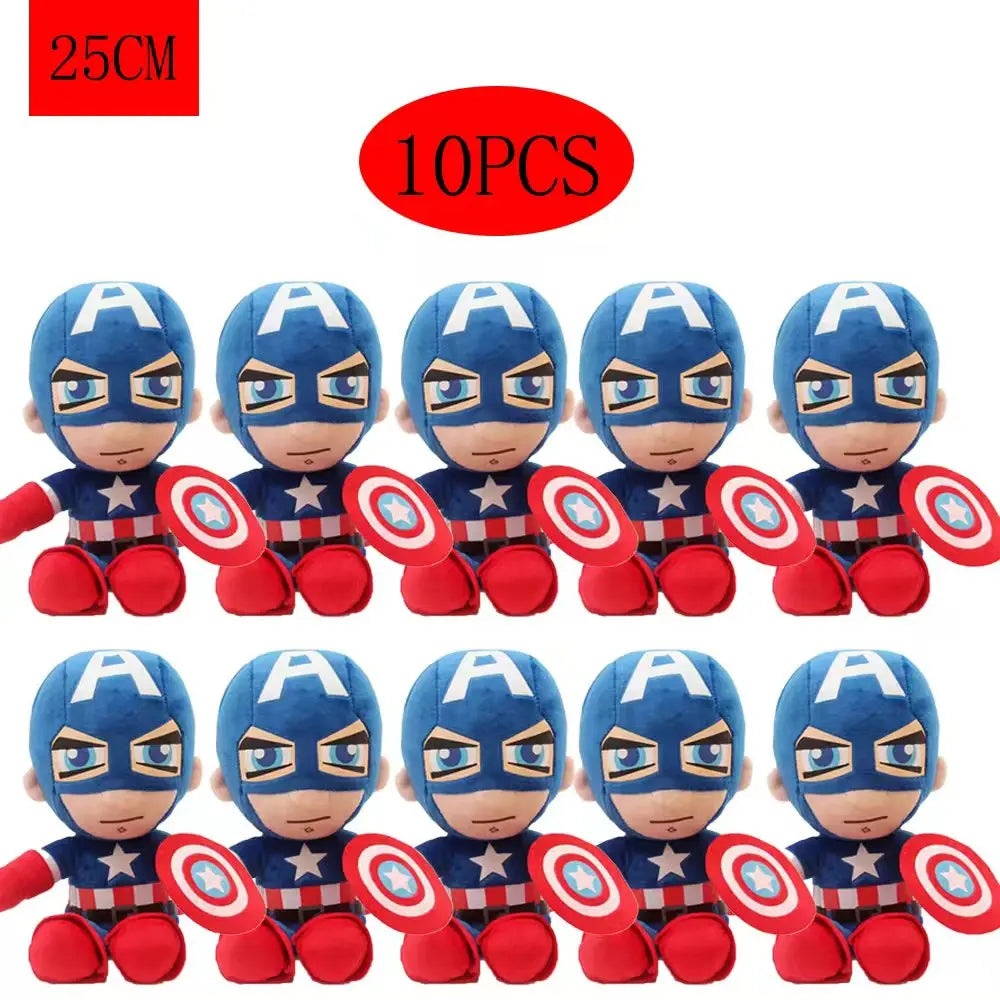 10pcs Man Spidermaned Plush Toys Movie Dolls Marvel Avengers Soft Stuffed Hero Captain America Iron Christmas Children's gifts