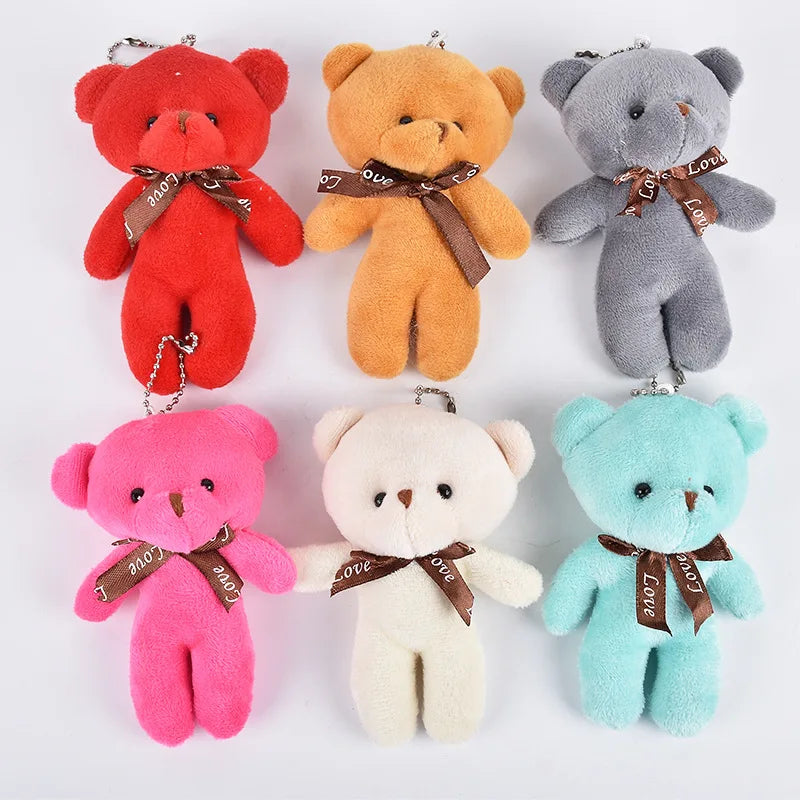 30pcs New teddy Bear Plush Doll Keychain Kawaii Colorful Bear Animal Stuffed Toys For Girl Bag Pendant Key Chain Children Gift