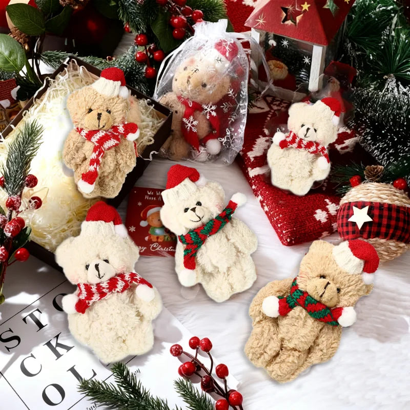 12-48Pcs Christmas Stuffed Animals Mini Teddy Bears Bulk with Organza Bags for Christmas Party