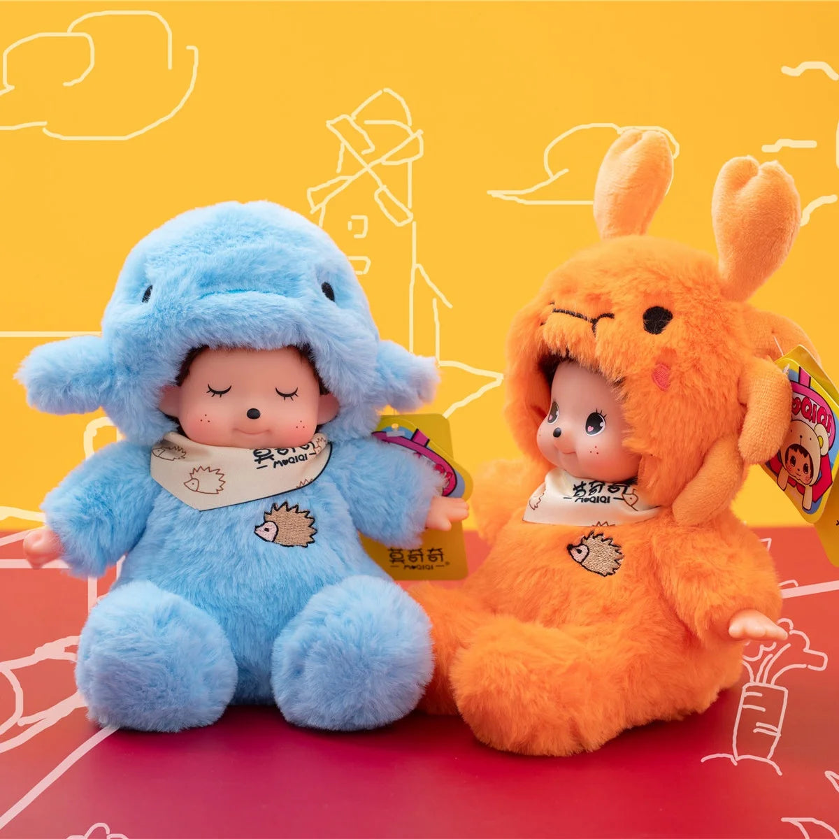 18cm Mochich Vinyl Face Plush Toys Transform into Dolphin Aries Bear Crab can Take Off Hat Cute Companion Toys for Kids or Lover