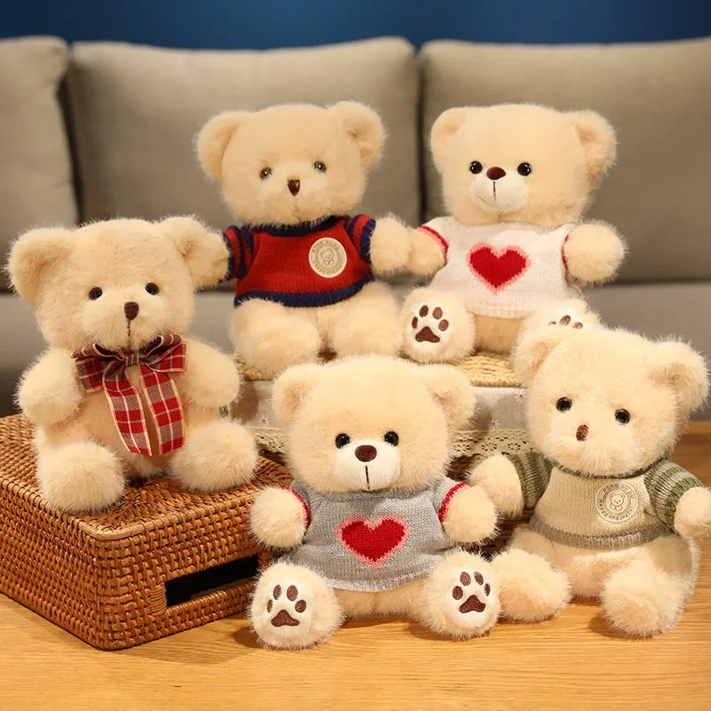 20cm Good Quality Heart Sweater Bear Plush Toys Boys Girls Lovely Cartoon Animals Stuffed Dolls  Christmas Birthday Present