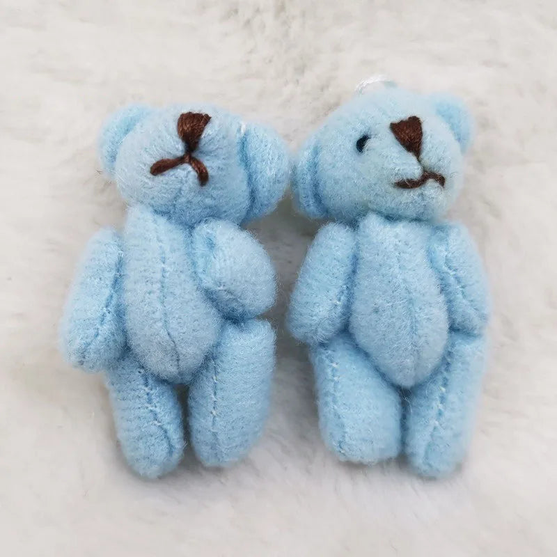 2pcs/bag 4CM Bare Bear Teddy Bear Plush Toys Simulation Cartoon Mini Articulated Bear Doll Mobile Phone Pendant Doll Kids Toys