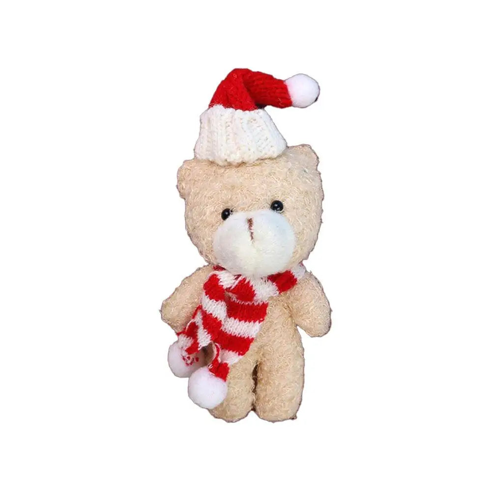 12cm Cute Blush Teddy Bear Plush Toys Cartoon Rabbit Bunny Animal Plush Stuffed Dolls Keychain Pendant Mini Christmas Bear Doll