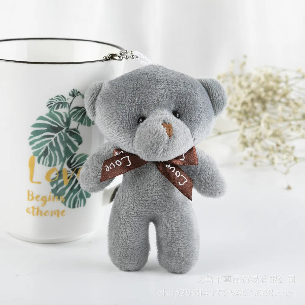 30pcs Cute teddy Bear Plush Toy Keychain Kawaii Mini Bear Animal Stuffed Doll Toys