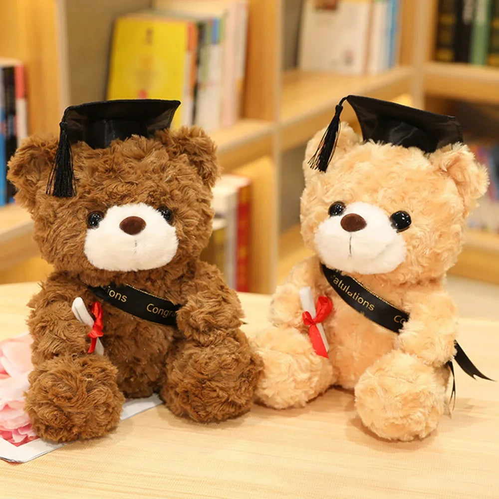23/28cm Cute  Soft For  Pillow Graduation Gifts Teddy Bear  Toy Bachelor's Cap Bear Animal Dolls