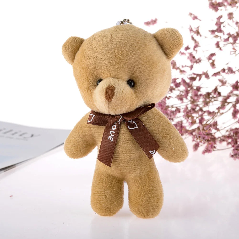 30pcs Cute teddy Bear Plush Toy Keychain Kawaii Mini Bear Animal Stuffed Doll Toys