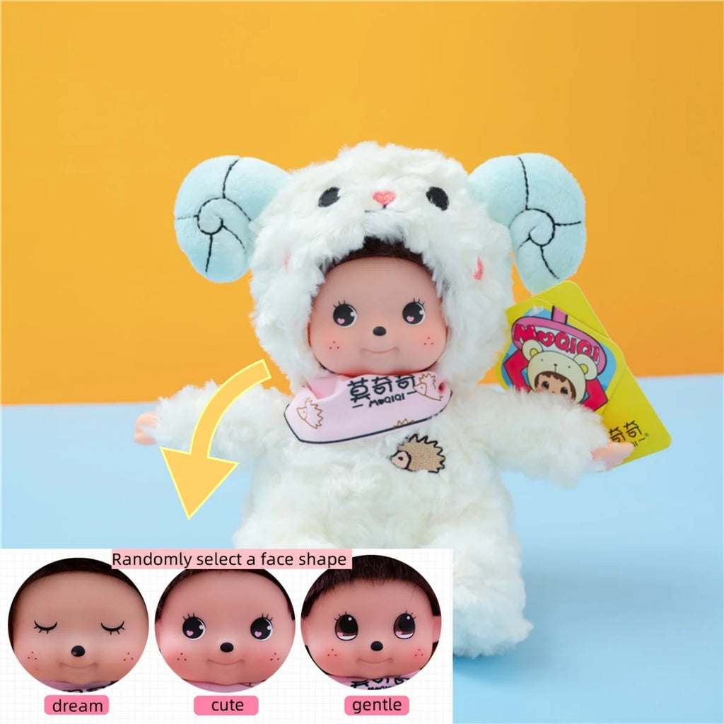 18cm Mochich Vinyl Face Plush Toys Transform into Dolphin Aries Bear Crab can Take Off Hat Cute Companion Toys for Kids or Lover