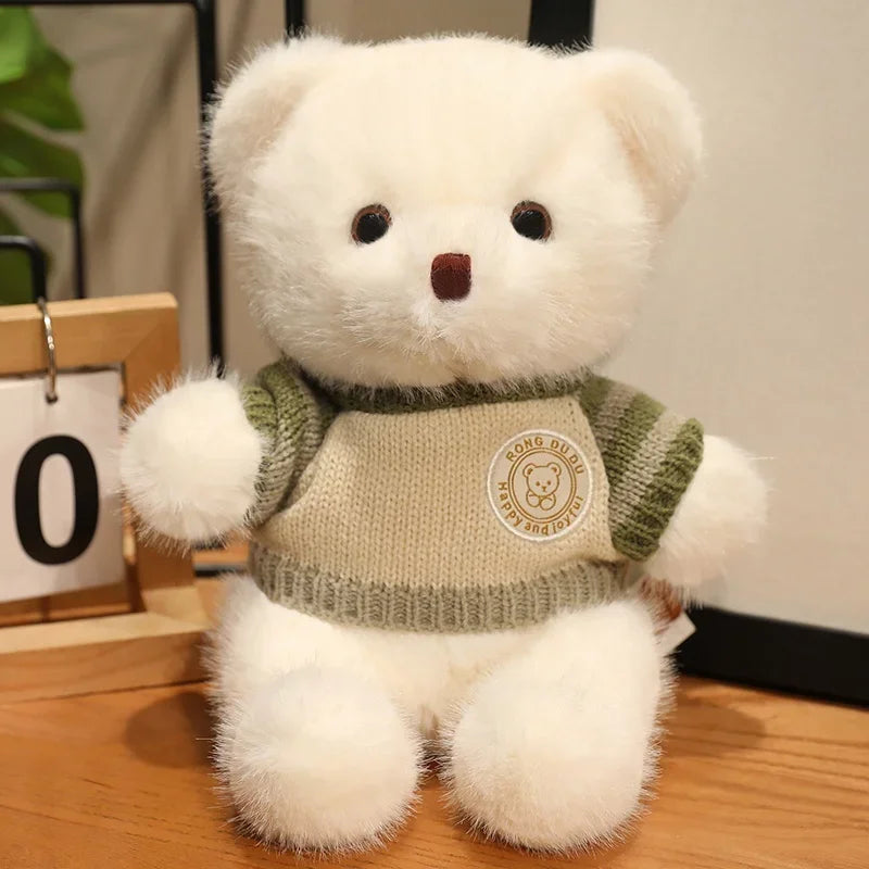20cm Good Quality Heart Sweater Bear Plush Toys Boys Girls Lovely Cartoon Animals Stuffed Dolls  Christmas Birthday Present
