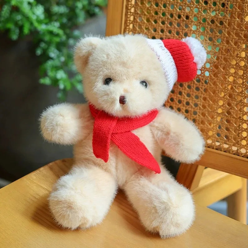30cm New Christmas Bear Lovely Teddy Bear Shaped Pet Plush Toys Bear Animal Stuffed Pet Toy