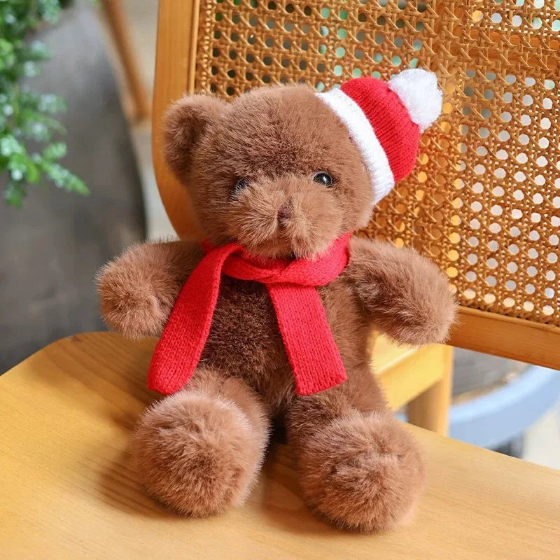 30cm New Christmas Bear Lovely Teddy Bear Shaped Pet Plush Toys Bear Animal Stuffed Pet Toy