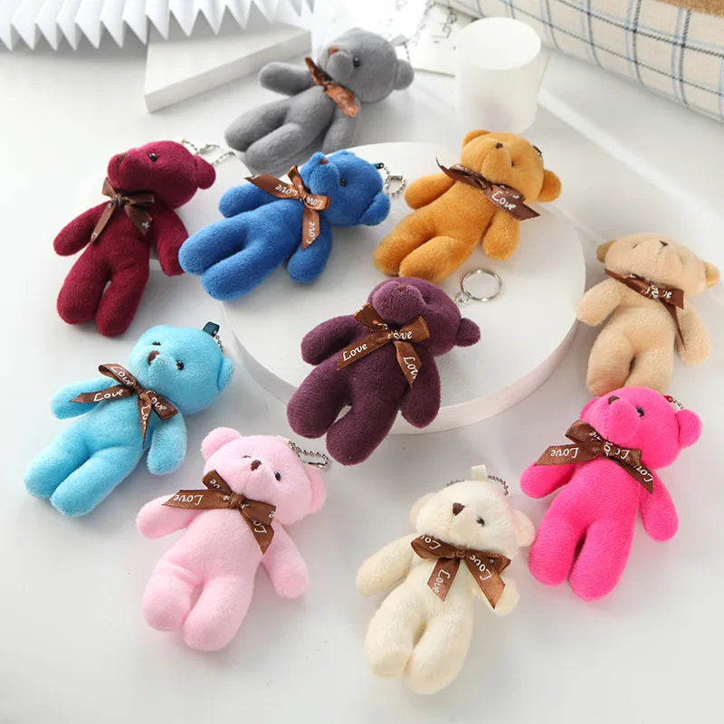 30pcs Cute teddy Bear Plush Toy Keychain Kawaii Mini Bear Animal Stuffed Doll Toys