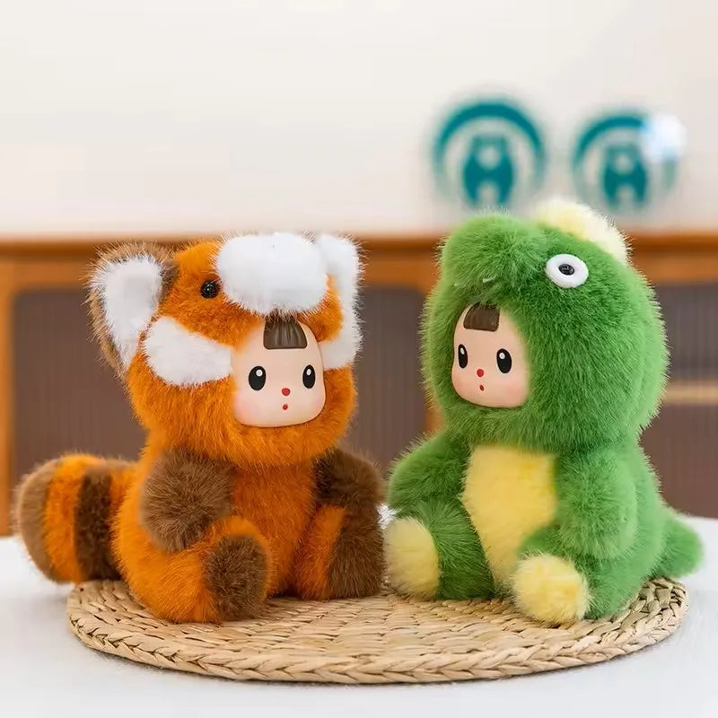 17cm Cute Creative Dinosaurs Plush Toy Little Dinosaur Raccoon Cat Rabbit Urbanvinyl Doll Animal Strawberry Cat Doll Kids Gifts