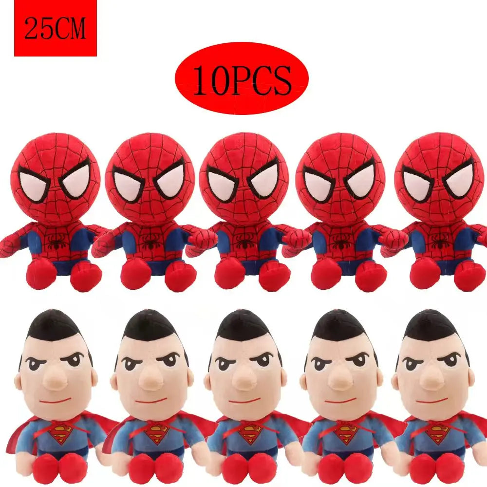10pcs Man Spidermaned Plush Toys Movie Dolls Marvel Avengers Soft Stuffed Hero Captain America Iron Christmas Children's gifts