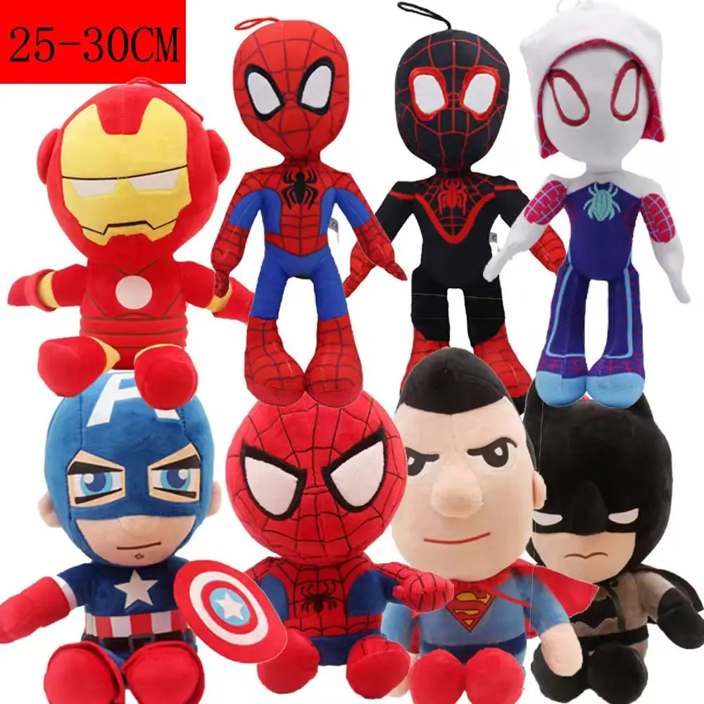 10pcs Man Spidermaned Plush Toys Movie Dolls Marvel Avengers Soft Stuffed Hero Captain America Iron Christmas Children's gifts
