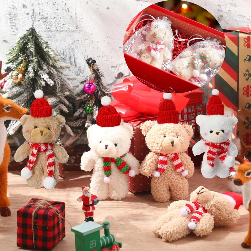 12-48Pcs Christmas Stuffed Animals Mini Teddy Bears Bulk with Organza Bags for Christmas Party