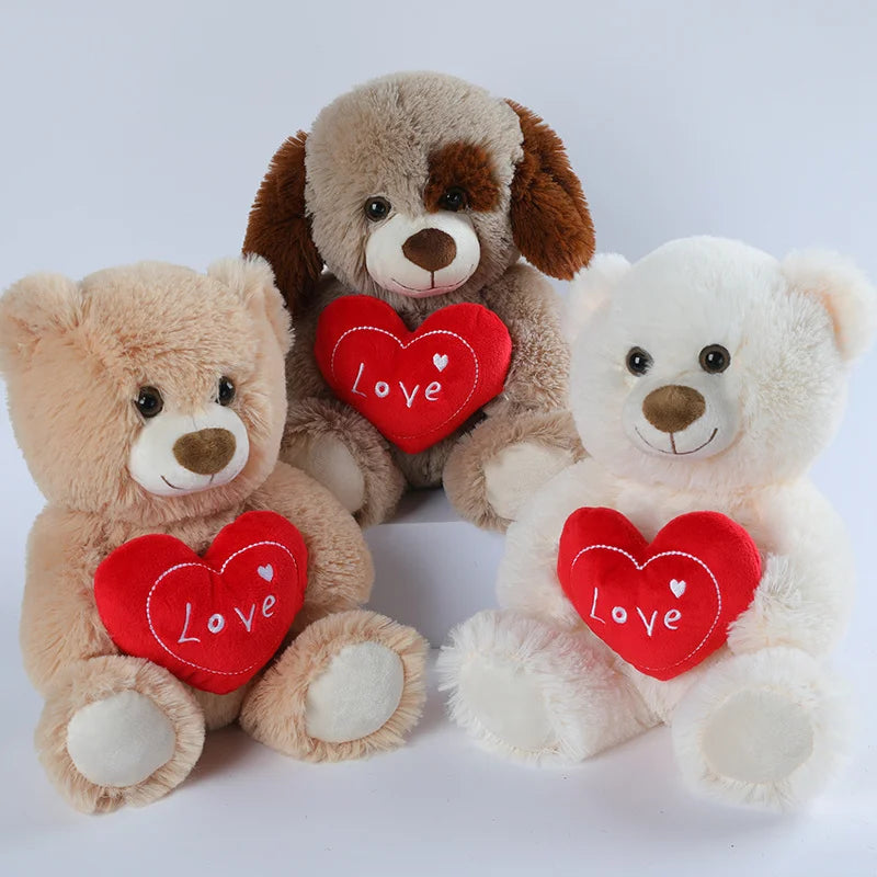 25cm Valentine's Day Heart Teddy Fairy Bear Stuffed Soft Cute Animal Plush Toys For Lovers Birthday Gifts Home Decroe