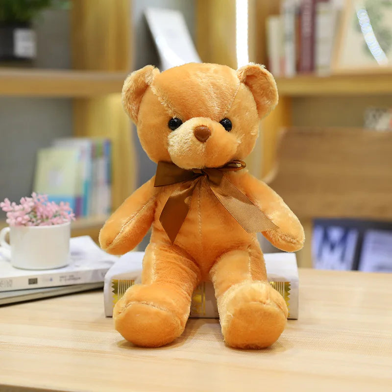 30cm Colourful Bow Bear Plush Toys Stuffed Teddy Bear Soft Colors Animals Doll Wedding Birthday Christmas Gifts Festival Deco