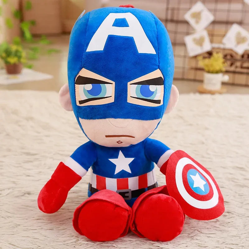 25-60cm Disney Marvel Avengers Soft Stuffed Cartoon Captain America Iron Man Spiderman Plush Toys Movie Dolls Gifts for Kids