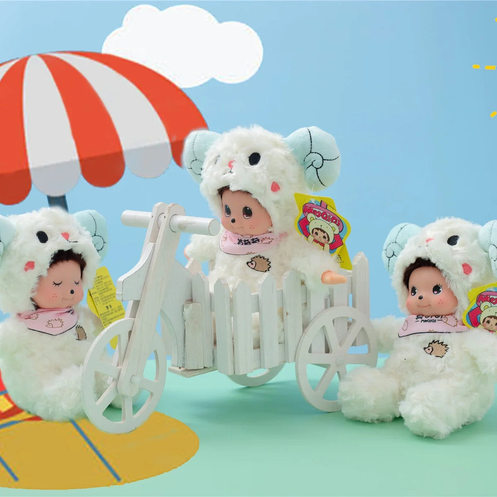 18cm Mochich Vinyl Face Plush Toys Transform into Dolphin Aries Bear Crab can Take Off Hat Cute Companion Toys for Kids or Lover