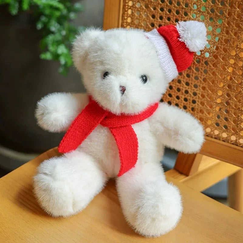 30cm New Christmas Bear Lovely Teddy Bear Shaped Pet Plush Toys Bear Animal Stuffed Pet Toy
