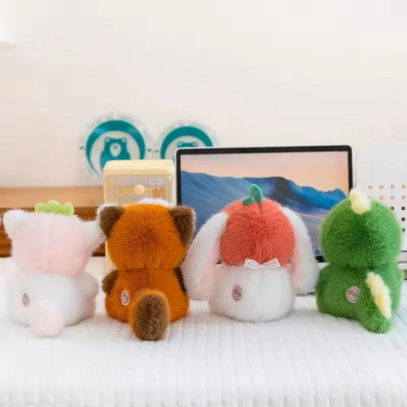 17cm Cute Creative Dinosaurs Plush Toy Little Dinosaur Raccoon Cat Rabbit Urbanvinyl Doll Animal Strawberry Cat Doll Kids Gifts