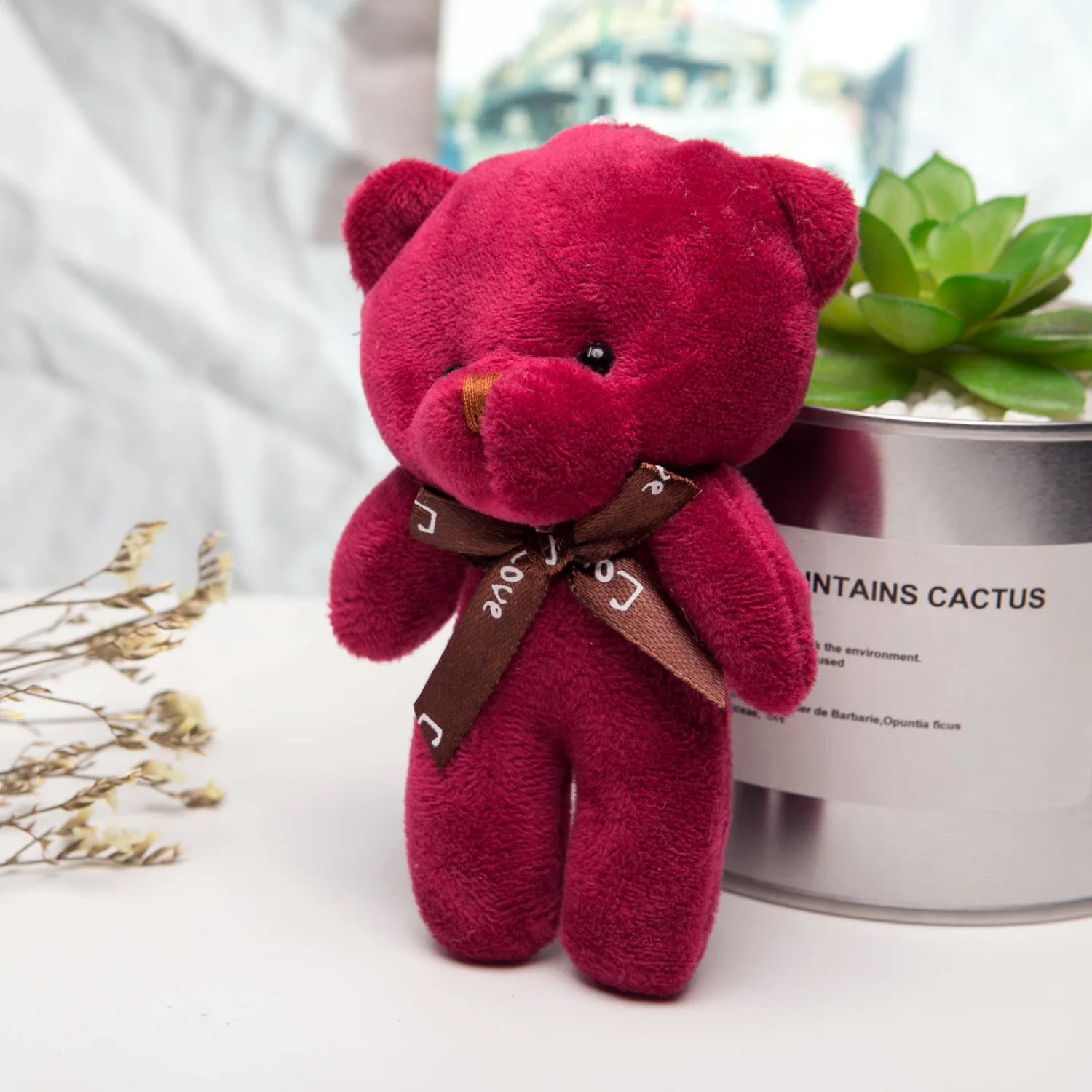30pcs Cute teddy Bear Plush Toy Keychain Kawaii Mini Bear Animal Stuffed Doll Toys