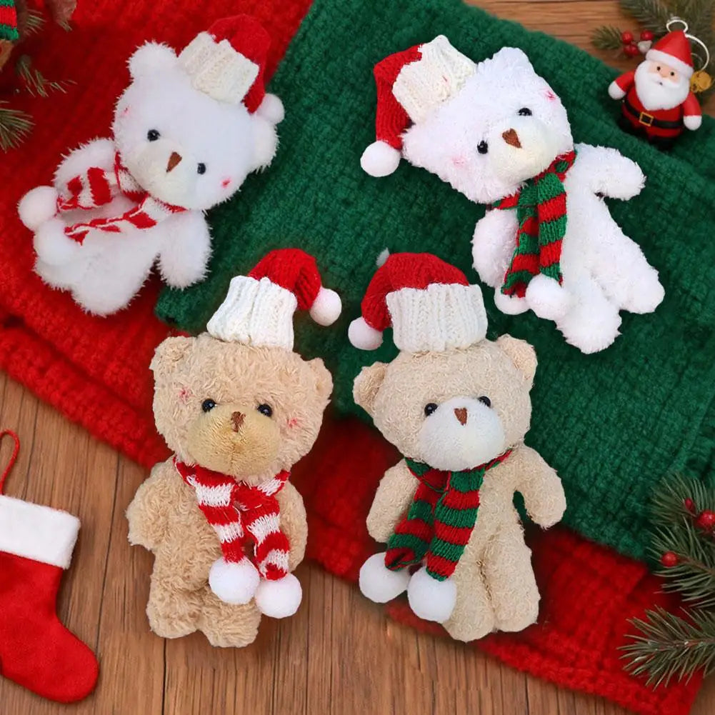 12cm Cute Blush Teddy Bear Plush Toys Cartoon Rabbit Bunny Animal Plush Stuffed Dolls Keychain Pendant Mini Christmas Bear Doll