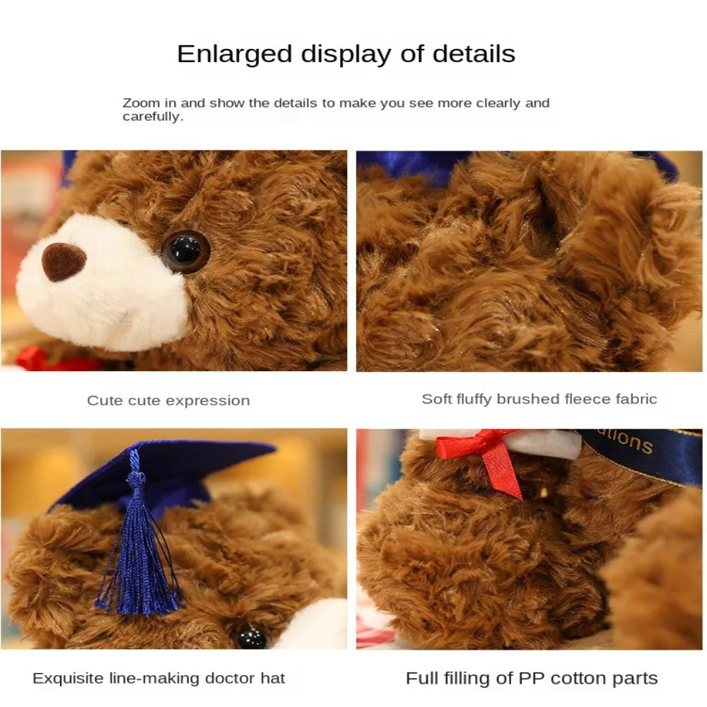 23/28cm Cute  Soft For  Pillow Graduation Gifts Teddy Bear  Toy Bachelor's Cap Bear Animal Dolls