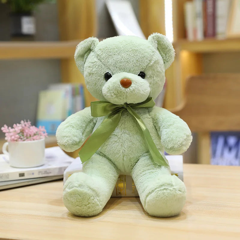 30cm Colourful Bow Bear Plush Toys Stuffed Teddy Bear Soft Colors Animals Doll Wedding Birthday Christmas Gifts Festival Deco